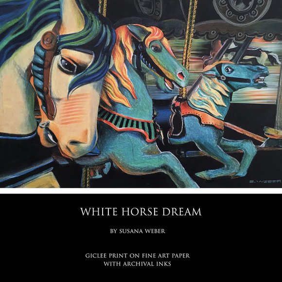 WHITE HORSE DREAM Fine Art Print - Picture 1 of 3
